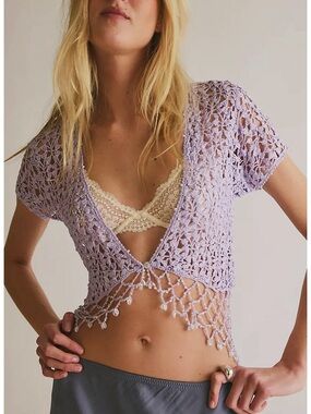 Free People - Sea Shimmer Crochet Cardi